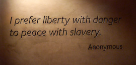 Photograph of quote engraved in stone